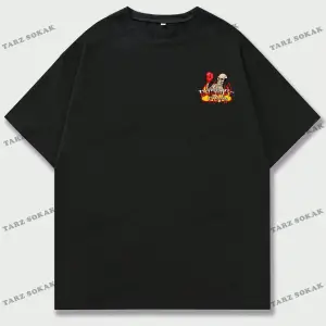 KOD Trend Street Life Erkek Kafatası ve Harf Grafikli Tişört