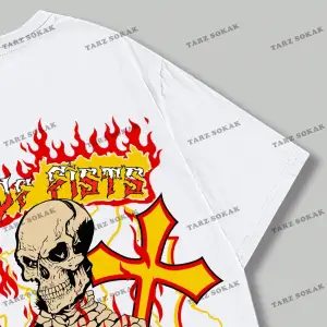 KOD Trend Street Life Erkek Kafatası ve Harf Grafikli Tişört