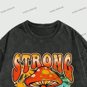 KOD Trend Street Life Erkek Mantar Ve Harf Baskılı T-shirt