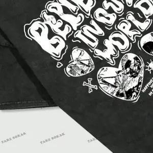 KOD Trend Street Life Erkek Sloganlı Grafik Tişört