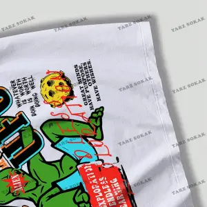 KOD Trend Street Life Erkek Uzaylı ve Sloganlı Grafik Tişört