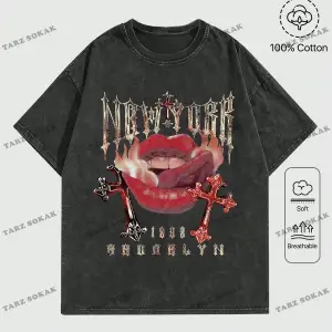 KOD Trend Street Life Harfli ve Dudaklı Kısa Kollu Erkek Tişört