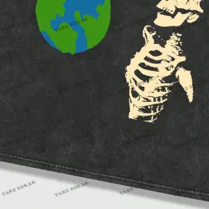 KOD Trend Street Life İlkbahar Yaz Günlük Giyime Uygun Kafatası ve Slogan Baskılı Kısa Kollu Erke