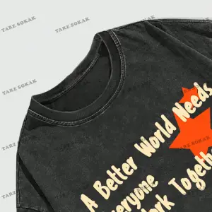 KOD Trend Street Life İlkbahar Yaz Günlük Giyime Uygun Kafatası ve Slogan Baskılı Kısa Kollu Erke