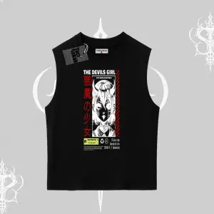 Kolsuz Tshirt Anime Devils Girl Japanese Style Baskılı