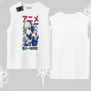 Kolsuz Tshirt Anime Kız Desenli Japon Tarzı