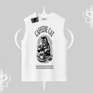 Kolsuz Tshirt Caffeine Cat Kahve Temalı Kedi Baskılı