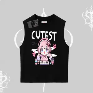 Kolsuz Tshirt Cute Anime Gamer Girl Baskılı