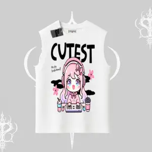 Kolsuz Tshirt Cute Anime Gamer Girl Baskılı