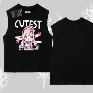 Kolsuz Tshirt Cute Anime Gamer Girl Baskılı