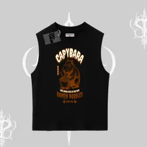 Kolsuz Tshirt Cute Capybara Enjoying Ramen Noodles Artwork