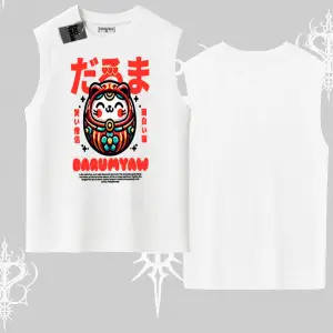 Kolsuz Tshirt Daruma Kedi Anime Baskılı