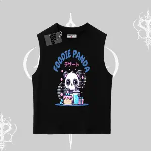 Kolsuz Tshirt Foodie Panda Tatlı ve Sevimli Panda Baskılı