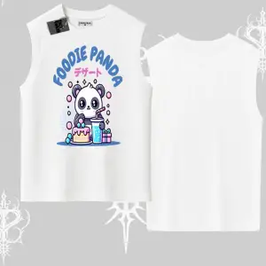 Kolsuz Tshirt Foodie Panda Tatlı ve Sevimli Panda Baskılı