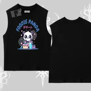 Kolsuz Tshirt Foodie Panda Tatlı ve Sevimli Panda Baskılı