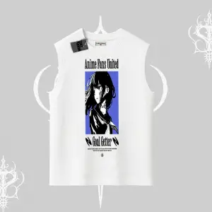 Kolsuz Tshirt Oversize Anime Kız Baskılı