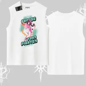 Kolsuz Tshirt Oversize  Anime Kız Desenli Japon Stil