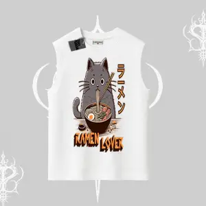 Kolsuz Tshirt Ramen Lover Kedi Anime Baskılı