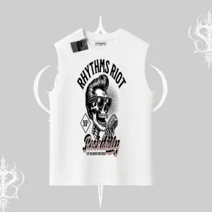 Kolsuz Tshirt Rhythms Riot Vintage Rockabilly Skull Street Aesthetic