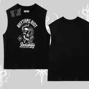 Kolsuz Tshirt Rhythms Riot Vintage Rockabilly Skull Street Aesthetic