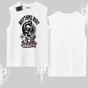 Kolsuz Tshirt Rhythms Riot Vintage Rockabilly Skull Street Aesthetic