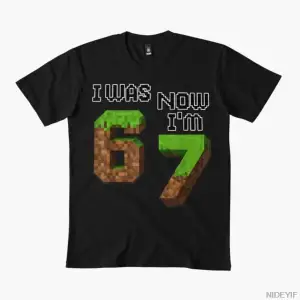 Komik Altı Yedi Ben 6daydım Şimdi 7imiziz Oyun Piksel 7. Doğum Günü Tişörtü Erkekler Kadınl