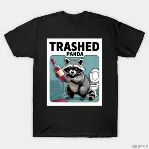 Komik Çöp Kutusu Panda Rakun Sarhoş Olur Erkekler Kadınlar Için T-shirt % 100% Pamuk T Shirt