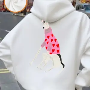 Komik Dachshund Köpek Baskı Kapüşonlular Bayan Rahat Gevşek Kazaklar Polar Sıcak Yumuşak Tişö