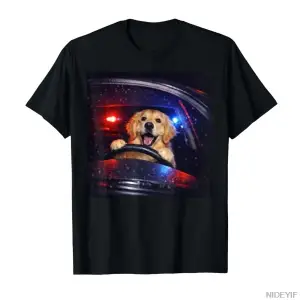 Komik Golden Retriever Sürüş Meme Köpek Araba Sürmek Erkekler Kadınlar Için T-shirt % 100% Pa