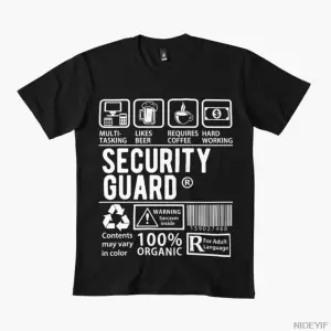 Komik Güvenlik Görevlisi Gömleği - Erkekler Kadınlar İçin Çoklu Görev Görevlisi Tişörtü %100