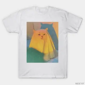 Komik Kedi Hayalet Meme Kedi Battaniye T-shirt Erkekler Kadınlar Için % 100% Pamuk T Shirt Kı
