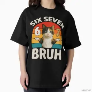 Komik Kedi Meme Altı Yedi Bruh T-shirt Erkekler Kadınlar Için % 100% Pamuk T Shirt Kısa Kollu