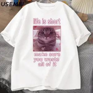 Komik Kedi Meme Grafik Tees Kediler Dank Memes T Shirt Komik Aptal Kediler T-shirt Erkek Kadı 2927