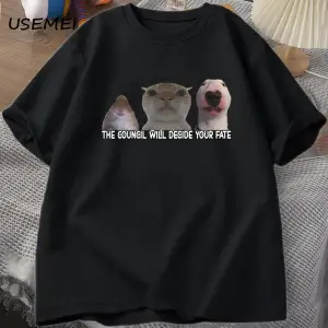 Komik Kedi Meme TeeGrafik T Shirt Erkek Kadın Aptal Hayvanlar T-shirt Pamuk Büyük Boy 2965