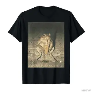 Komik Kurbağa Buzlu Kahve İçiyor Goblincore Meme T-shirt Erkekler Kadınlar Için % 100% Pamuk