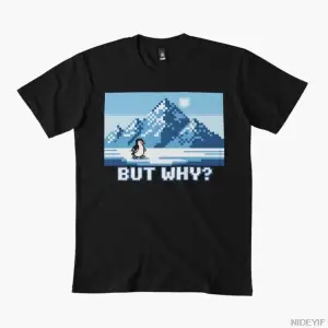 Komik nihilist penguen piksel sanat tişörtü erkekler kadınlar için % 100% pamuklu tişörtler k