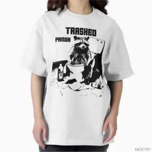 Komik Rakun Meme Pislikteli Panda Komik Sarhoş Rakun Tişörtü Erkekler Kadınlar İçin %100 Pamu