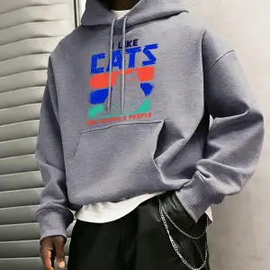 Komik Sevimli Kedi Eğlenceli Aşıklar Kedileri Seviyorum Baskılı Erkekler Hoody Moda Gevşek Ka