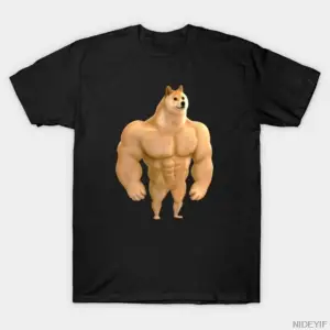 Komik Swole Doge Shiba Inu Meme T-shirt Erkekler Kadınlar Için % 100% Pamuk T Shirt Kısa Koll