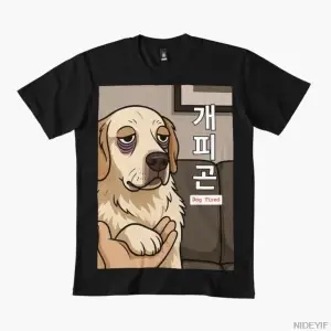 Köpek Yorgun T-shirt Erkekler Kadınlar Için % 100% Pamuklu Tişörtler Kısa Kollu Üstler 0114-2