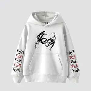 Korn Baskılı Oversize Unisex Beyaz