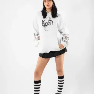 Korn Baskılı Oversize Unisex Beyaz