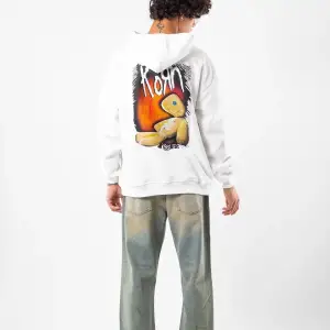 Korn Baskılı Oversize Unisex Beyaz