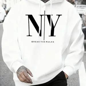 Kuralları Bozun Evet Hayır Baskılı Sonbahar Polar Tişörtü Erkek Yumuşak Koşu Kapüşonlu Üstü S