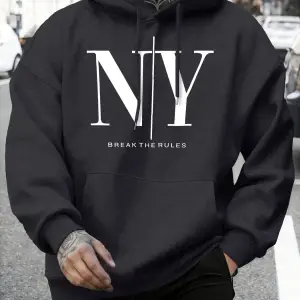 Kuralları Bozun Evet Hayır Baskılı Sonbahar Polar Tişörtü Erkek Yumuşak Koşu Kapüşonlu Üstü S