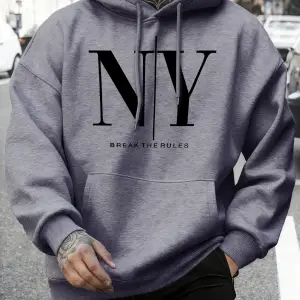 Kuralları Bozun Evet Hayır Baskılı Sonbahar Polar Tişörtü Erkek Yumuşak Koşu Kapüşonlu Üstü S