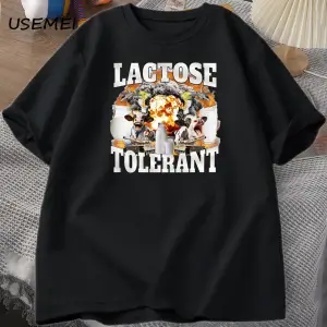 Laktoz toleranslı T Shirt erkek kısa kollu Tee üstleri Harajuku boy baskılı T Shirt Meme Tshi 2985
