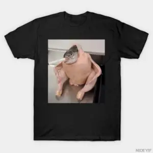 Lanetli Görüntüler Balık Tavuk Erkekler Kadınlar Için T-shirt % 100% Pamuk T Shirt Kısa Kollu