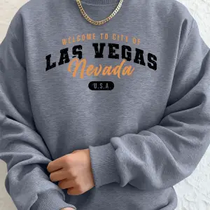 Las Vegase Hoş Geldiniz Nevada Baskılı Erkek Sweatshirtleri Kışlık Polar Sıcak Kapüşonlu Üst