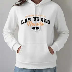 Las Vegas Nevada Abd Baskı Kapüşonlular Bayan Kış Polar Sıcak Tişörtü Rahat Gevşek Kazaklar T